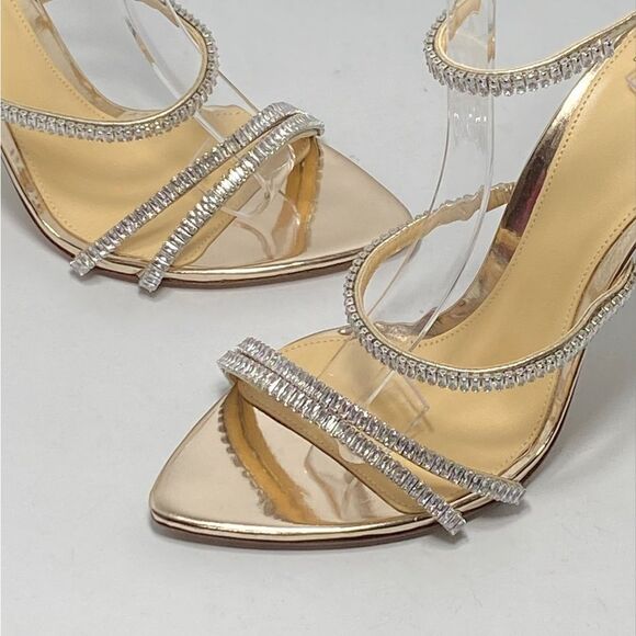 Alexandre Birman Metallic Leather Crystal-Embellished Sandals size 37.5 - Picture 6 of 12